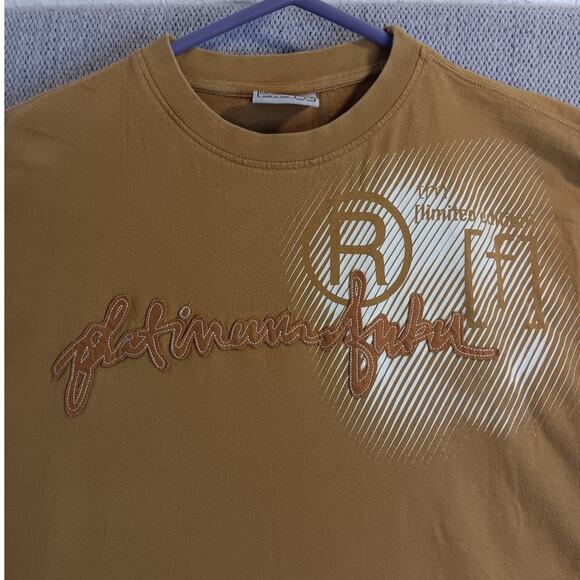 Fubu Platinum Tee Vtg L Rust Orange Logo Patch Spell Out - Picture 4 of 13